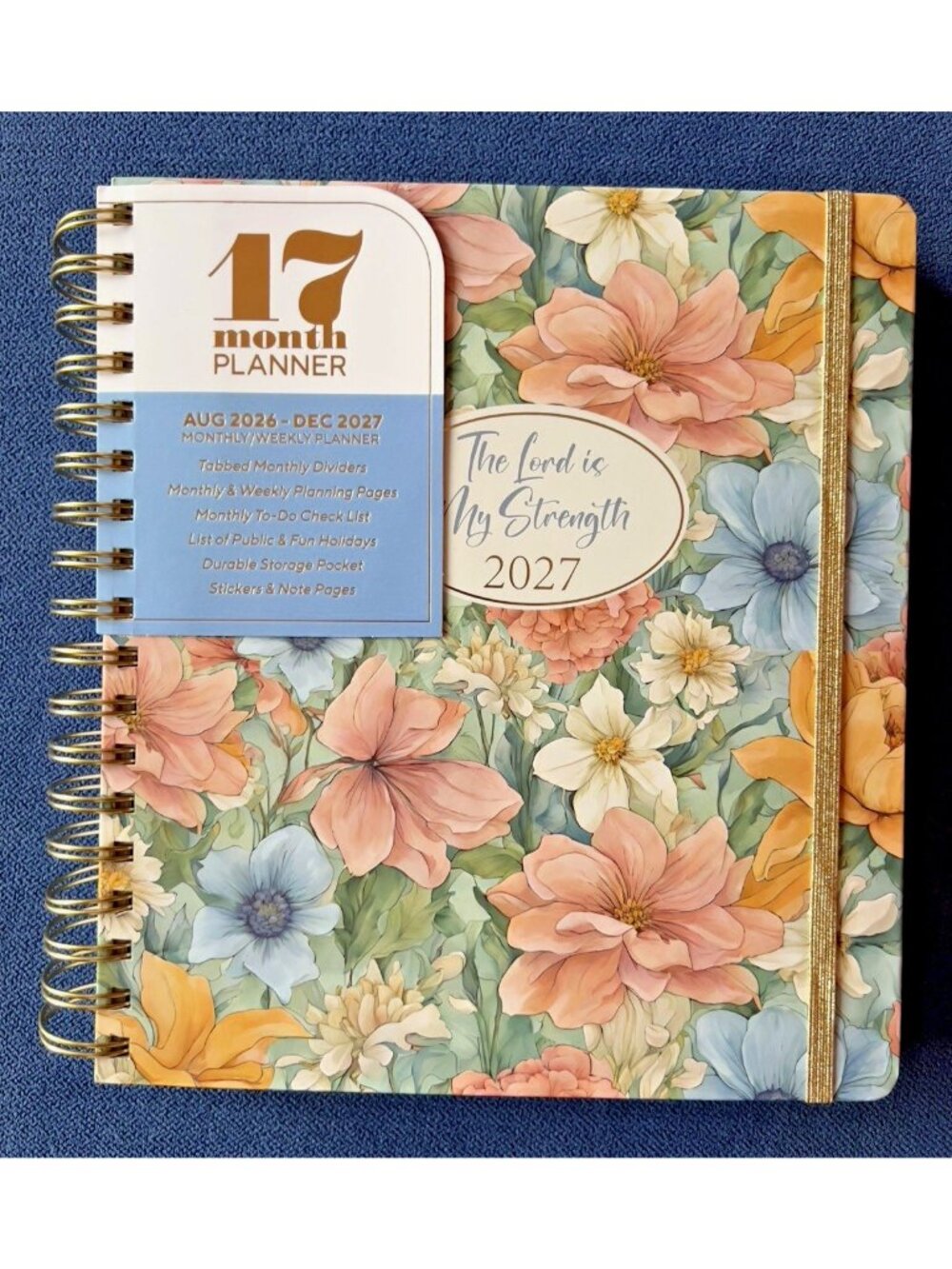 Planner 17 Month 2026-27 LORD IS STRENGTH Month Day Week Organizer Plan 9" x 8"